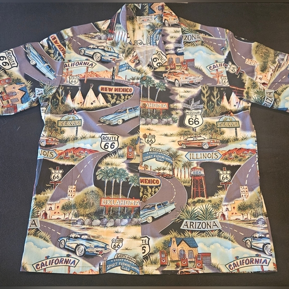 Pacific Legend Mens  Route RT 66 Travel States Shirt - Mens Size XL - Picture 1 of 12